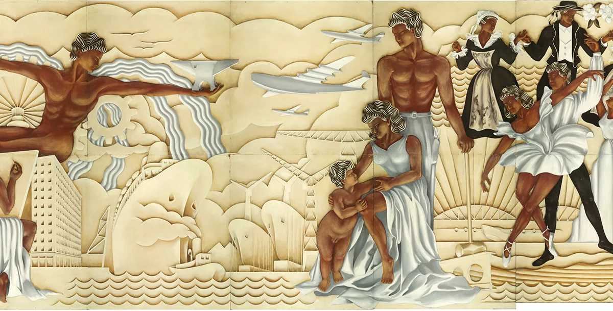 Œuvre décorative représentant une allégorie de Saint-Nazaire par Georges Roger Geffray.
