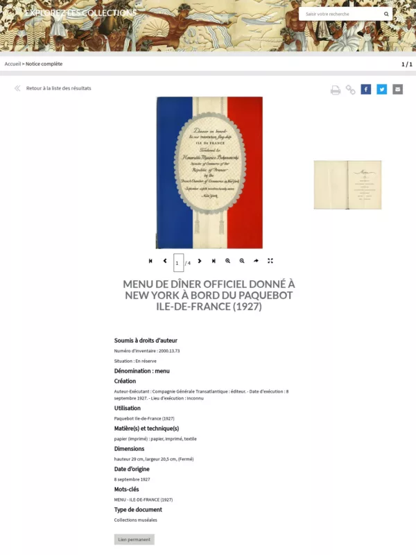 Portail des collections de l'Écomusée de Saint-Nazaire. Éditeur Decalog. Notice du portail des collections de l'Écomusée de Saint-Nazaire.