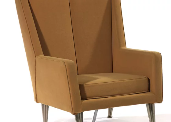 Fauteuil marron du grand salon du paquebot France.
