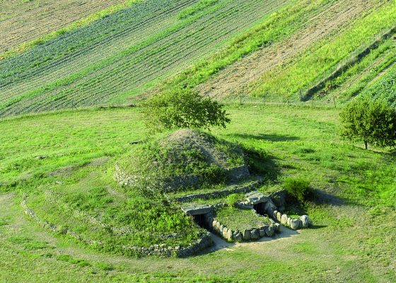 Vue aérienne du tumulus de Dissignac.