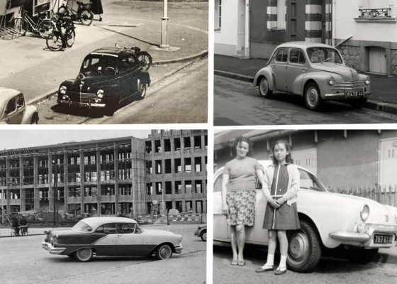 Voitures des années 1950 dans les rues de Saint-Nazaire.