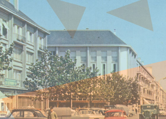 Affiche de l'exposition "Nouvelles mobilités, reconstruire la ville de Saint-Nazaire dans les années 1950".