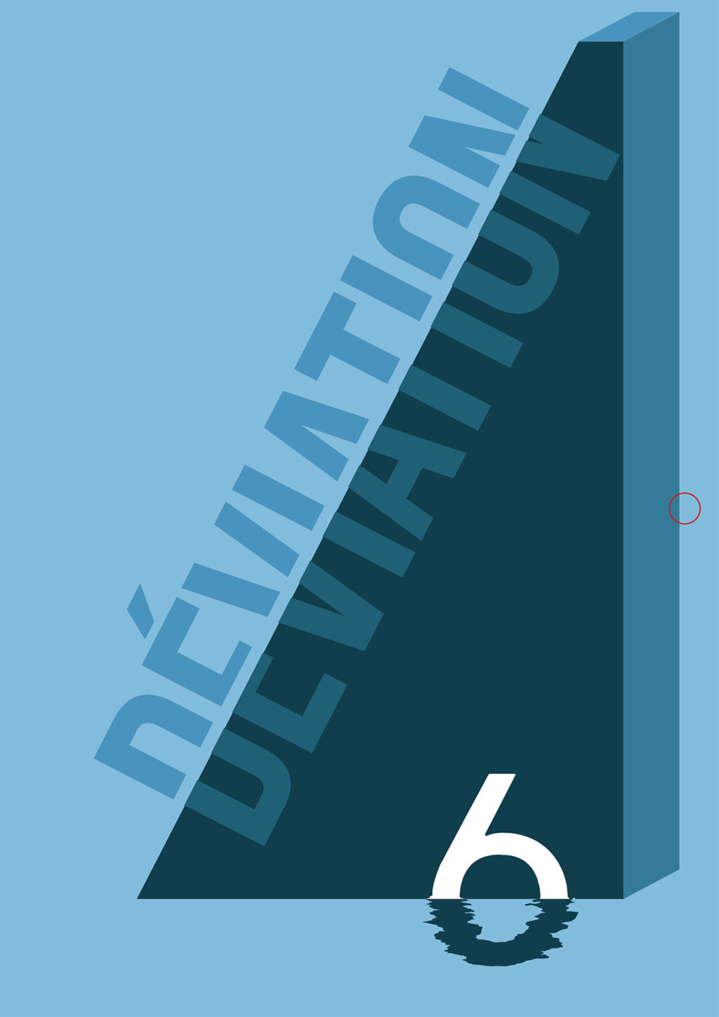 Couverture du magazine "Déviation" représentant un triangle bleu foncé sur un fond bleu clair accompagné du titre et du n°6.