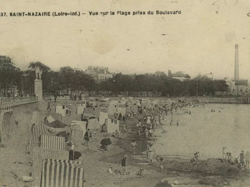 Photographe et éditeur : François Chapeau. Collection Saint-Nazaire Agglomération Tourisme – Écomusée. Carte postale sépia de François Chapeau, éditeur de cartes postales