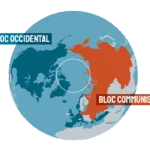 Carte représentant les deux blocs pendant la guerre froide.