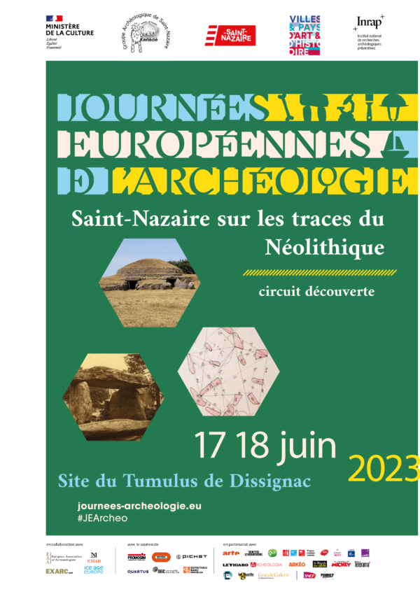 Affiche des Journées européennes de l'archéologie à Saint-Nazaire, GASN 2023.
