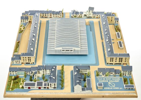 Maquette des halles de Saint-Nazaire, vue du dessus.