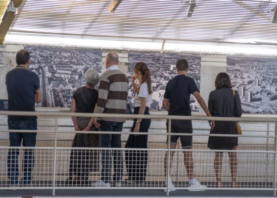 Vue de l'exposition "Saint-Nazaire vue d'en haut" à l'Écomusée, en septembre 2023.