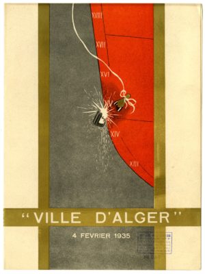 Couverture d'un livret souvenir de lancement du paquebot Ville d'Alger (1935).