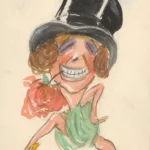 Caricature de la danseuse Jeanne Florentine Bourgeois dite Mistinguett