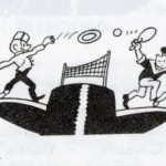 Mousse de sonnerie et mousse de pont en train de faire du sport sur la cheminée du paquebot France (1962)