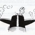 Dessin d'un groom et d'une cheminée du paquebot France (1962)