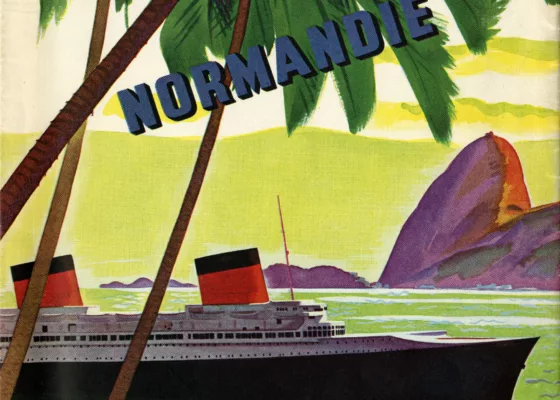 Détail de la couverture de la brochure de présentation de la croisière Whitcomb pour Rio de Janeiro.