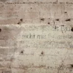 Inscription allemande sur un mur intérieur de la base sous-marine de Saint-Nazaire.