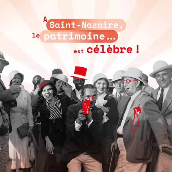 Création graphique : Thibaut Dabin. Photographe : inconnu. Collection Saint-Nazaire Agglomération Tourisme - Écomusée. Fonds Commandant Georges Burosse